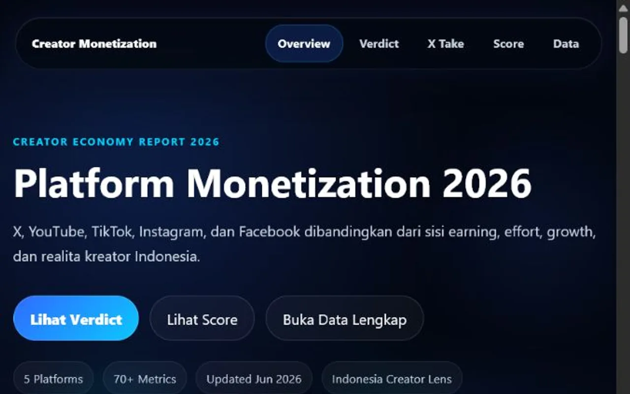 Creator Comparison homepage screenshot