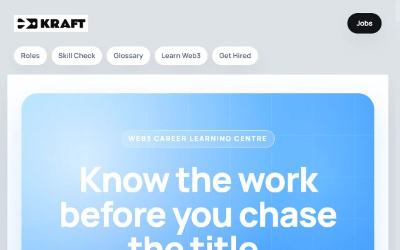 Kraft homepage screenshot